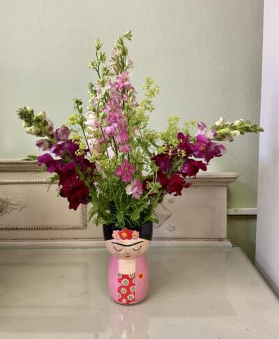 Frida Kahlo vase of flowers